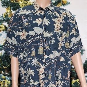 IZOD HAWIIAN ISLAND TROPICAL BUTTON DOWN XL